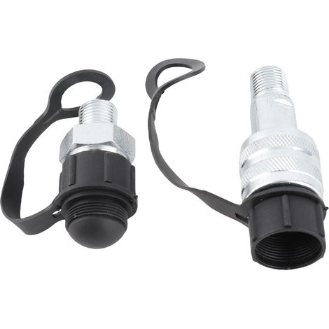 Raccord rapide hydraulique M16x1,5 mâle/femelle en acier chromé pour flexible haute pression avec clapet anti-retour (1/5)