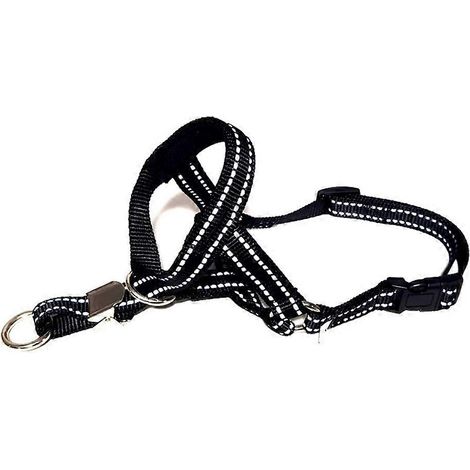 Muselière pour chien, collier anti-aboiement, outil de dressage respirant, muselière en nylon avec bandes réfléchissantes, taille M - Noir (1/5)