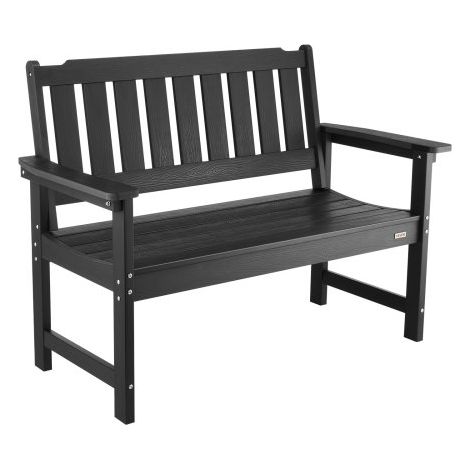 Banc de jardin - 128 cm banquette d'extérieur en plastique avec (1/5)