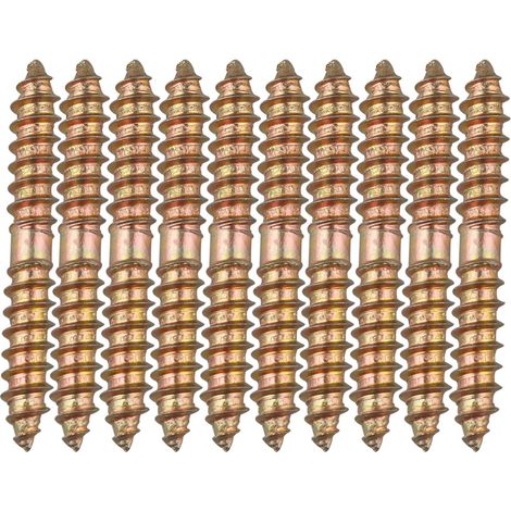 LAOA 10 boulons de fixation pour meuble Cheville - M6 x 50 MM à tête double extrémité - Bois à bois (1/4)