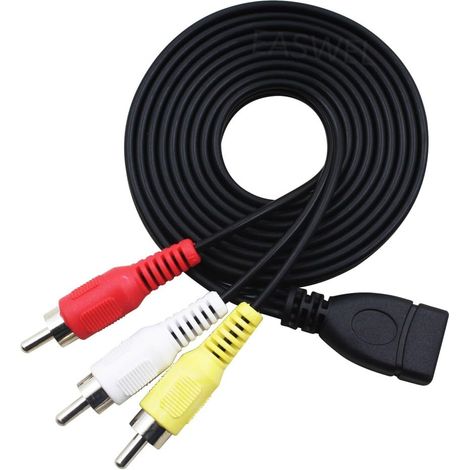 Câble adaptateur USB 2.0 A à 3 RCA mâle o vidéo AV pour PC TV S (1/3)