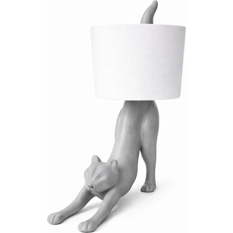 Soporte para papel higiénico gris con forma de gato (1/3)