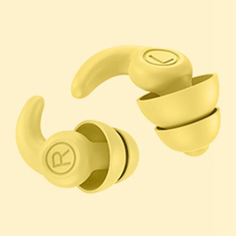 1 Paire de Bouchons d'Oreilles en Silicone pour Dormir, Anti-Bruit Réutilisables, Isolation Sonore 3ème Génération Jaune (1/5)