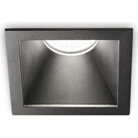 Ideal Lux GAME Downlight Encastré Carré Noir 8.4cm 2700K
