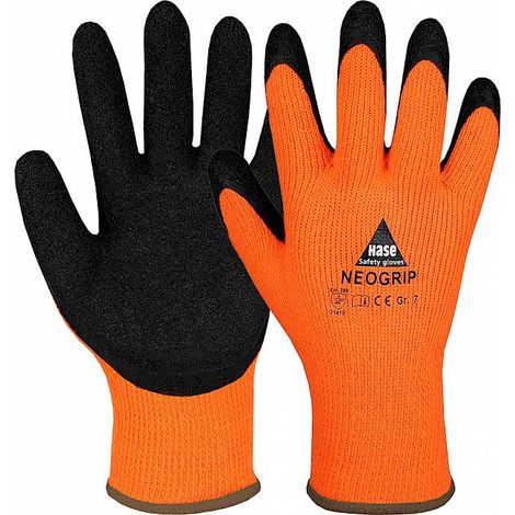Hase Strickhandschuhe Neogrip-Orange Größe 7, Polyester 12 Stk (1/2)