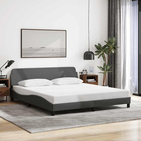 Bettgestell "Dover" Dunkelgrau 160x200 cm Stoff