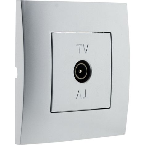 Prise TV Simplea montée - module large - gris - Zenitech (1/5)