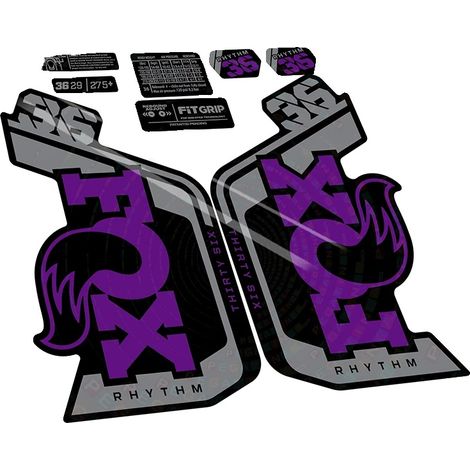 Pegatinas para horquilla de bicicleta, diseño personalizable, material de vinilo resistente, color morado. (1/2)