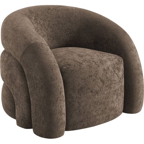 Fauteuil organique tissu 1 place marron - Renbo