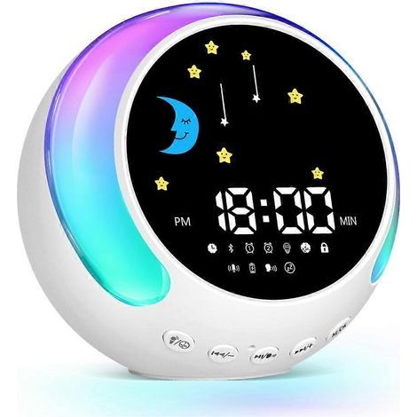 HONORNIC - Réveil pour enfants avec minuteur de sieste, machine à bruit blanc et veilleuse intégrée pour apprendre à dormir. (1/5)