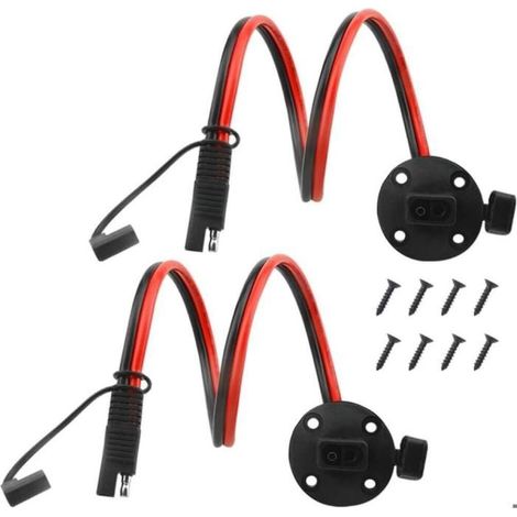 Lot de 2 Connecteur de prise de courant SAE pour orifice latéral 10AWG 60 cm Câble d'alimentation à déconnexion rapide SAE (1/5)