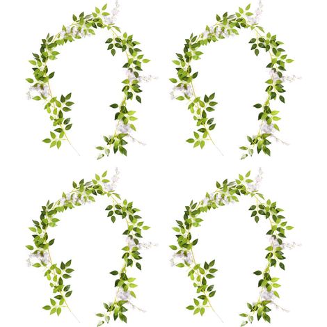 Enredadera Artificial Para Exterior - Flores De Glicina Sintéticas - Decoración Para Bodas Y Jardín - 1 Unidad (1/5)