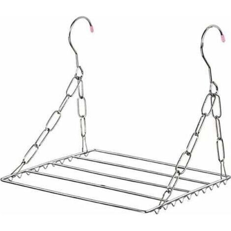 1 Séchoir à linge pliant, acier inoxydable, pour balcon, fenêtre, intérieur et extérieur (1/5)