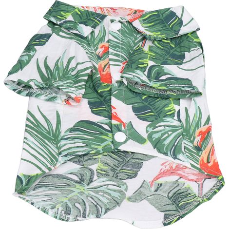 Chemise hawaïenne pour animaux de compagnie, style hawaïen, t-shirt d'été pour chien, convient aux chiens et chats de taille moyenne et petite. (1/5)