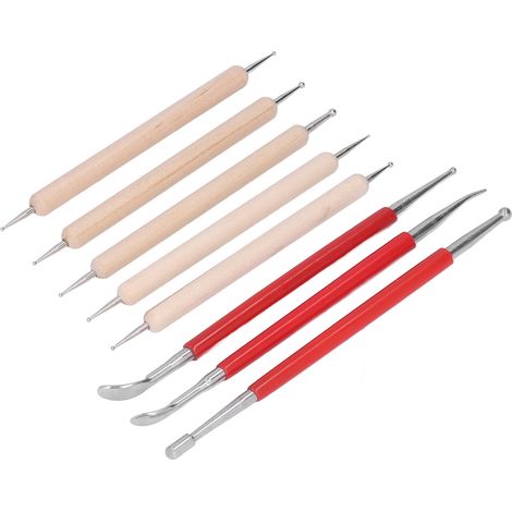 Ce set de stylos à graver à double pointe, compact et portable, convient à la sculpture de modèles réduits, au modelage et au polissage de l'argile.