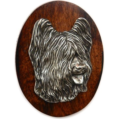 Pastore francese Briard, Berger de Brie - spilla per esposizione canina, fermaglio per numero di partenza, spilla per cani di Art-Dog (1/4)