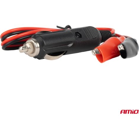 Adaptateur allume-cigare avec sortie à pinces crocodiles 12 V/24 V, 60 cm, AMIO-03802