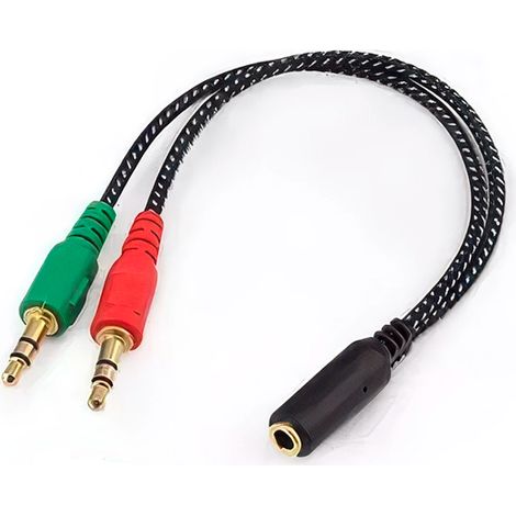 Adaptador Divisor de Auriculares y microfono 0.20 M Negro (1/5)