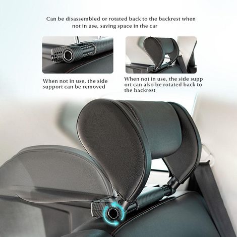 Appui-tête en U réglable pour siège auto, coussin de sommeil voyage, soutien latéral cou et nuque, oreiller auto conducteur (1/5)