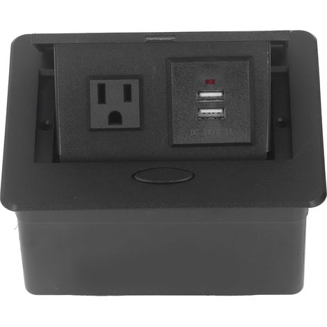 Multiprise de bureau encastrable à 3 trous, prise américaine, 2 ports USB, 110 V CA, 16 A