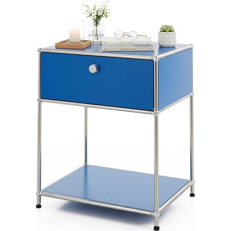 Metallregal Concept Epure MK-139 Beistell- & Aufbewahrungsregal mit Schublade & Ablagen Blau