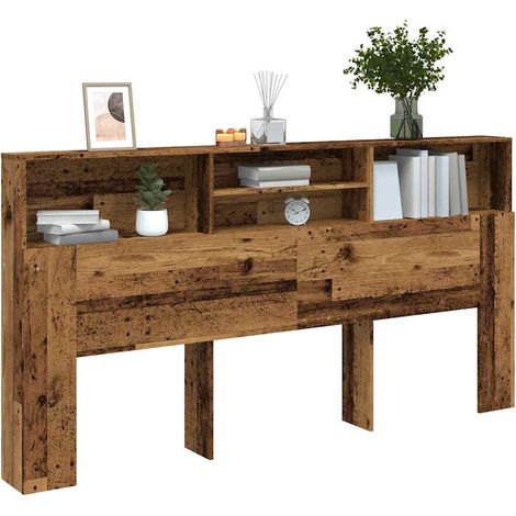 Testiera con Contenitore Legno Antico 200x19x103,5cm Truciolato vidaXL