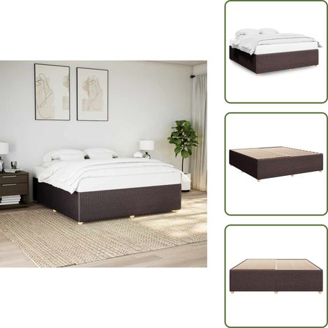 Letto in tessuto - vidaXL Giroletto senza Materasso Marrone Scuro 200x200 cm in Tessuto - Letto con piedi in legno