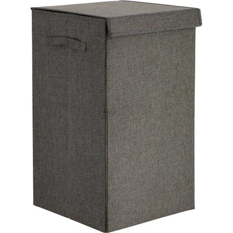 Cesto portabiancheria pieghevole in tessuto poliestere mdf - grigio - Tendance (1/3)