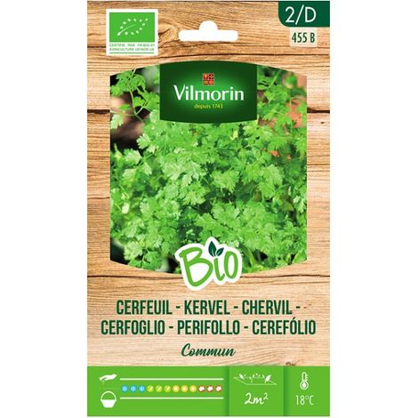 VILMORIN JARDÍN BIO Semillas de Perifollo - Cerefólio Sobre 2,5 gr