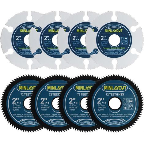 Kreissägeblätter 50mm 8 Stück für Metall, Holz, Kunststoff mit 10mm Bohrung (1/5)