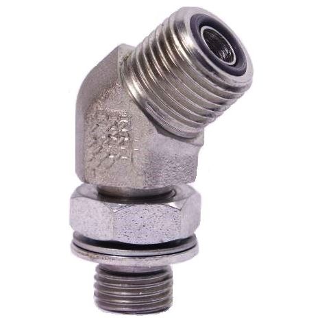 Connettore ED a 45 gradi 3/8" BSP / 13/16"-16 orfs