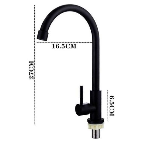 Grifo de balcón monotubo de agua fría, grifo de cocina de acero inoxidable giratorio 180 grados. (1/5)