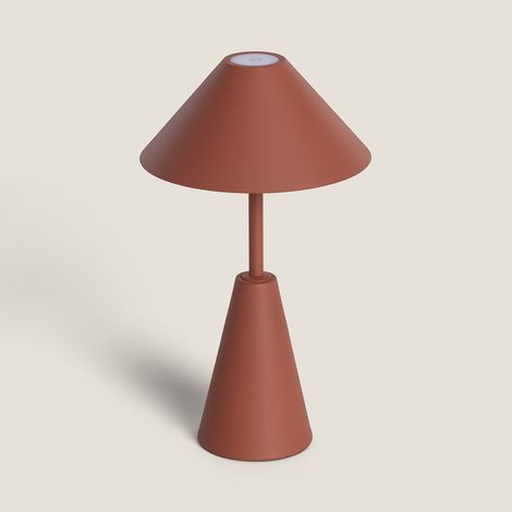 LED Tischlampe aus Metall mit wiederaufladbarem USB-Akku Chamle Braun