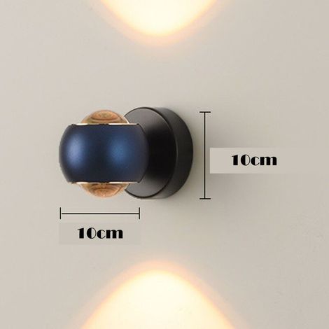 Lampe de chevet 10 W, applique murale rotative à 360 °, applique murale simple pour chambre à coucher, applique murale LED moderne, lumière tricolore, convient pour salle de bain/salon/chambre (bleu) (1/5)