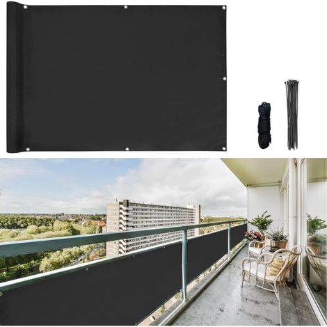 Brise-Vue - 1 Pièce - Fibre De Polyester 160 G/M2 - UV30+ - Pour Balcon Jardin Piscine - Longueur 3 M / 5 M / 6 M - Hauteur 0,75 M / 0,9 M (1/5)