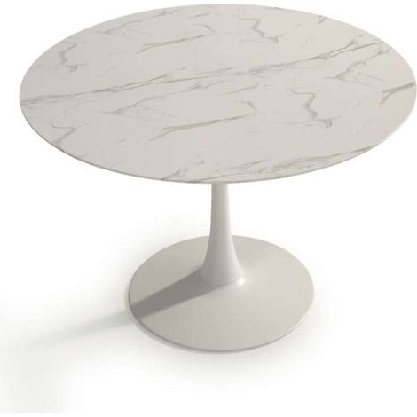 Mesa redonda modelo Adela acabado blanco, 75cm(alto) 110cm(ancho) 110cm(largo) (1/4)