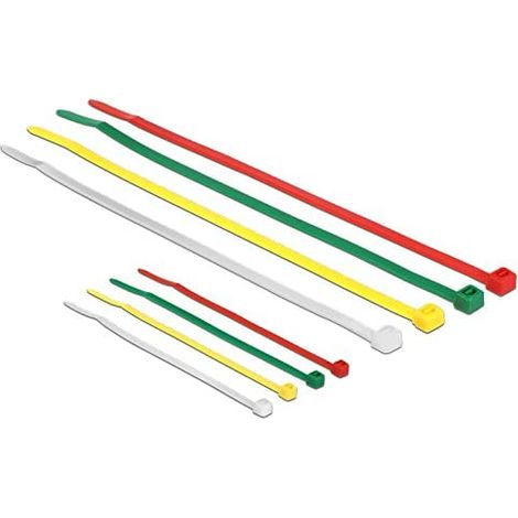 DELOCK Fascette colorate (200 pezzi, 100 x 2,5 mm + 200 x 3,6 mm)