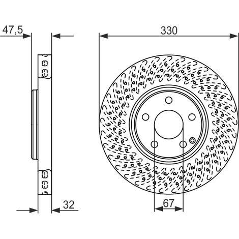 Lot de 2 Disques de frein BOSCH 0 986 479 334 MERCEDES-BENZ 220 421 18 12