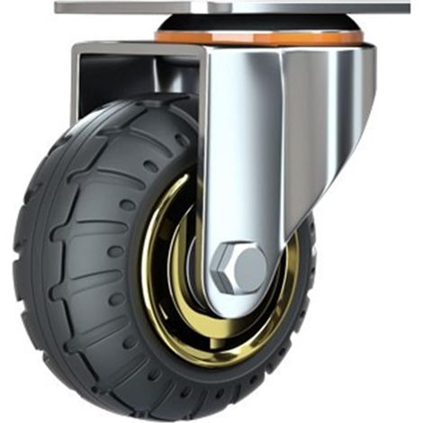 Universal-Gummi-Lenkrollen, Ersatzräder für Trolleys, Platten-Lenkrollen, Flachgummiräder, Cao-Räder, 1 Stück (Größe: 3 Zoll Universalrad)
