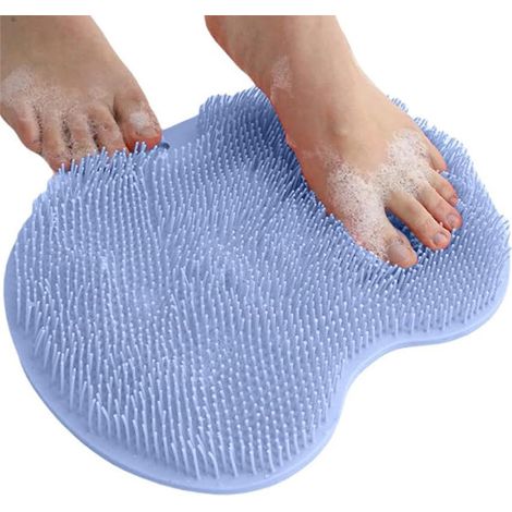 Tapis de douche antidérapant pour les pieds, coussin de massage pour la plante des pieds, tapis de douche unisexe (bleu) (1/5)