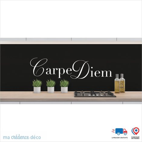 Crédence : CARPE DIEM 2 - Couleur noir - Alu composite - 60 - 120 (1/3)