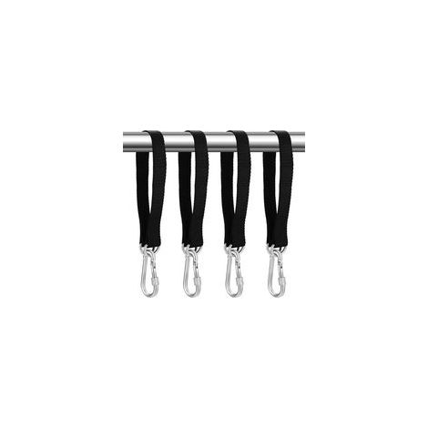 Tenbrachian 4 Set di Sangle Hamac, 50 cm x 25 mm Sangles de Suspension pour Balançoire Arbre, Hamac Sangles Fixation de Balançoire Hamac de Jardin, avec 4 Mousquetons et 4 Anneaux en D (1/5)