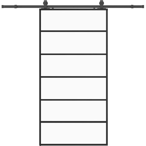 Maison Exclusive - Puerta corredera con herrajes negro 102x205 cm
