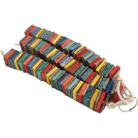 Jouets à mâcher pour perroquets, blocs de bois colorés suspendus, jouets à détruire, accessoires pour animaux de compagnie (1/5)