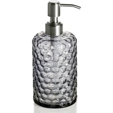 Seifenspender aus Glas – 473 ml nachfüllbare Flasche für flüssige Handseife, Duschgel, Shampoo und Lotion, mit Pumpenhalter aus gebürstetem Nickel – AquaForge (1/5)