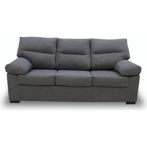 Sofá tres plazas modelo Irene tapizado gris marengo, 200cm(Ancho) 82cm(Fondo) 100cm(Alto) (1/3)