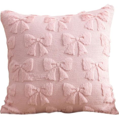Housse De Coussin - 45 x 45 cm - Avec Nœud Décoratif - Pour Canapé Ou Salon - Intérieur Extérieur - 1 Pièce (1/5)