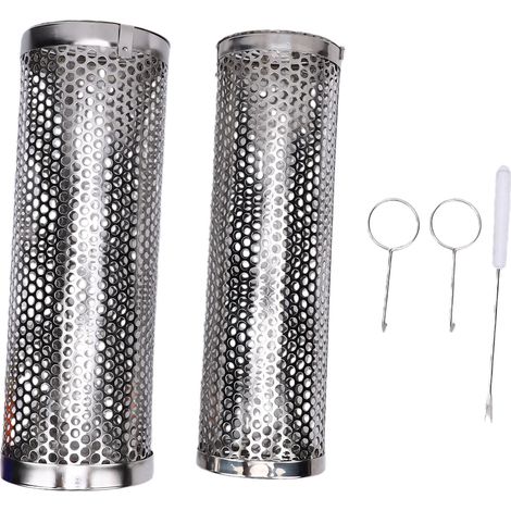 Panier de gril roulant en acier inoxydable 304, 2 pièces, Tube de filet de Barbecue, Cage cylindrique pour légumes, poisson, viande, nourriture de Camping (1/5)