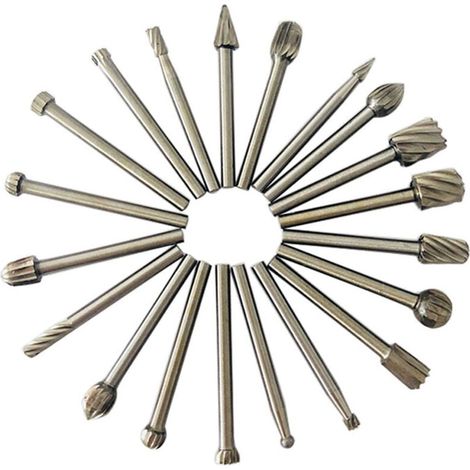20 Stück HSS-Frässtifte, Diamantfräser, Holzfräser mit 3-mm-Schaft für Dremel, Dremel-Zubehör, Drehwerkzeug für Heimwerker, Holzbearbeitung, Gravur (1/4)