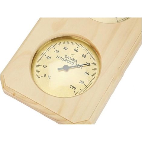 Double métal en bois sauna hammam mural température et humidité mètre maison intérieur bébé température et humidité mètre thermomètre (1/4)